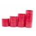 Handmade Pillar Candles Marble Finish Strawberry Fragrance Smokeless Long Lasting Candles Set of 4(Size 2 * 1.8 2 * 2.5 2 * 3.8 2 * 4.2Inch)