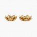 Lotus Shape Tea Light Candle Holder (Set of 2) (Gold Colour)