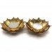 Lotus Shape Tea Light Candle Holder (Set of 2) (Gold Colour)