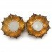 Lotus Shape Tea Light Candle Holder (Set of 2) (Gold Colour)