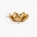 Lotus Shape Tea Light Candle Holder (Set of 2) (Gold Colour)