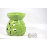 biZyug Ceramic Oil Burner with Tealight and 5ml Lemon Aroma Oil Gift Pack