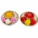 Handmade Floral Pearl Tealight Holder with Multicolour Smokeless Long Lasting Candles (6 Pieces)