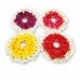 biZyug T-Light Floral Platter with Candle for Home Decoration (Pack of 2)