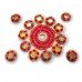 Handmade Floral Pearl Tealight Holder Smokeless Long Lasting Candles Rangoli Platter (15 Pcs Middle Rangoli 8.5 Inches and Rest Pieces 3.5 Inches)