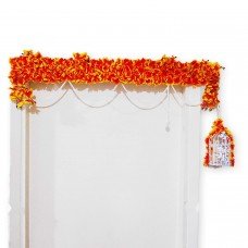 Door Hanging Bandhanwar Floral Yellow Toran with cage