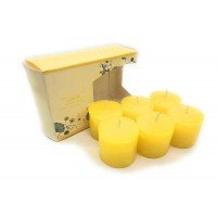 Paraffin Wax Lemon Fragrance Votive Candles (Set of 6, Yellow)