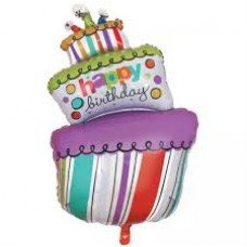 Birthday Cake Foil Balloon 1pcs