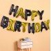 Happy Birthday Letter Foil Balloons Black and Gold 16 inch | 1 PCS