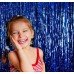 Metallic Fringe Foil Curtain for Birthday, Wedding, Anniversary Decoration (Blue 3ft x 6ft) - Pack of 2Pcs