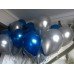 Metallic Latex Balloons Pack for Happy Birthday Decorations  Halloween Decorations (Blue and Silver 100 pcs)