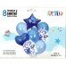 Party Latex Confetti Balloons Blue 8 pcs