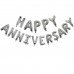 Happy Anniversary Foil Balloon Letters | Sliver | 16 Letters