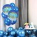 Happy Birthday Foil Balloon with Latext Blue Theme 7 pcs