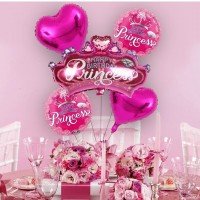 Happy Birthday Crown Princess Theme | Pink | 5 pcs