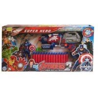 biZyug Avenger Soft Bullet Blaster Gun Toy and Captain America with 14 Darts & Dartboard