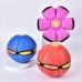 Flying Soccer Ball Deformation UFO Football Flat Throw Disc with LED Light Flying Toys