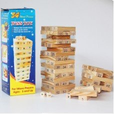 Wooden Tower Building Block Challenge Games