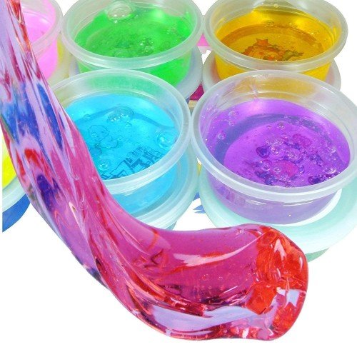 Frogued Multicolor Clear Crystal Slime Squishy Stretchy Clay