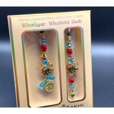 Peacock Bhaiya Bhabi multicolor Rakhi